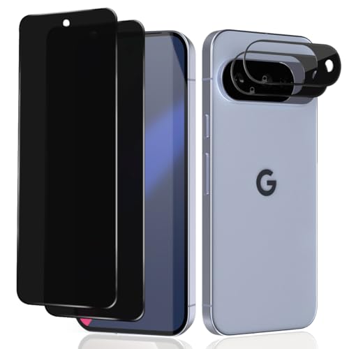 Euukzzea Protector de Pantalla de Privacidad Completo Compatible con Google Pixel 10 y Protector de Lente de Cámara [2+2 Piezas], Dureza 9H Anti Espía Cristal Templado Anti Arañazos, Sin Burbujas
