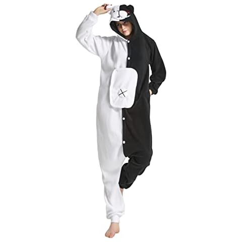 Adult Onesies Costume Halloween Pajamas Christmas Sleepwear Women Men Unisex Jumpsuit Carnival Cosplay Carnival Party HBX-XL Black Cover