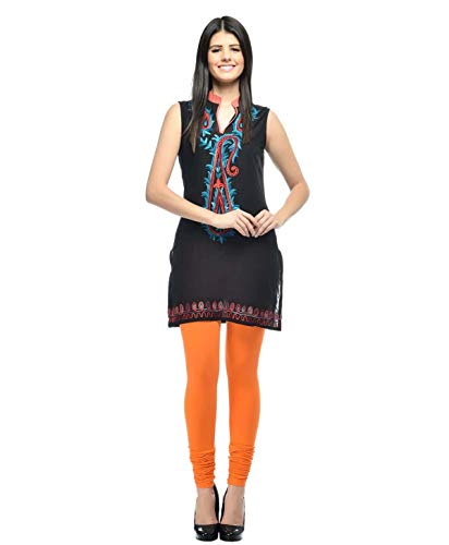 Image of Frenchtrendz Women's Cotton Spandex Stretchable Mid Rise Slim Fit Churidar Leggings Pull On