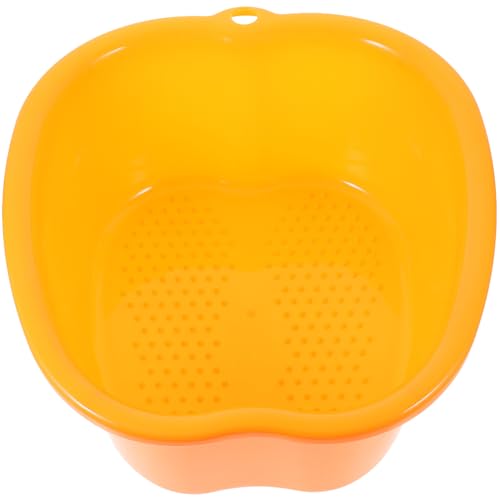 Ipetboom Bañera Para Pies Masajeador Punta Convexa 1 Unidad Tamaño Grande Material Plástico Naranja Para Uso Doméstico Remojo y Spa