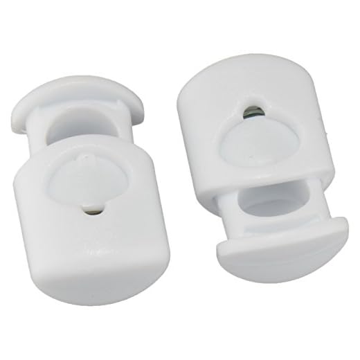 Sammons Preston 58061 Lace Locks, White, Secure Shoelaces with One Hand, Plastic Locks Create Slip-On Shoes, Slide Foot In, No Need to Tie, Pinch & Pull Tab to Loosen or Tighten Laces, Adaptive Dressing Aid