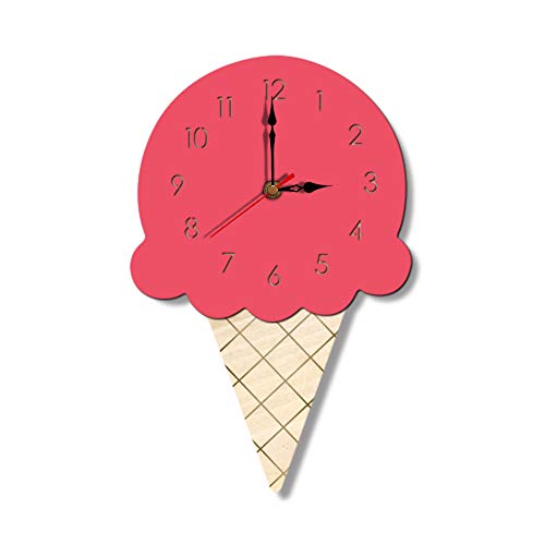 WE-WIN El Reloj Que Hace tictac Decorativo no acrílico del Reloj de Pared del Helado para el Dormitorio casero de los niños