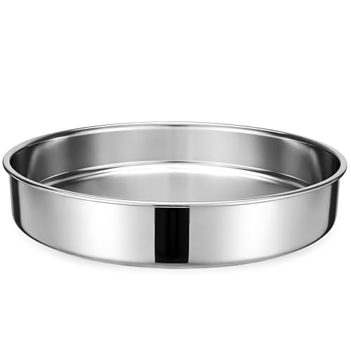 Geetery 12.6 Inch Round Cake Pans Stainless Steel Large Baking Pans Durable & Non Stick for Layer Cakes Wedding Cakes and Large Parties Easy Clean & Oven Safe