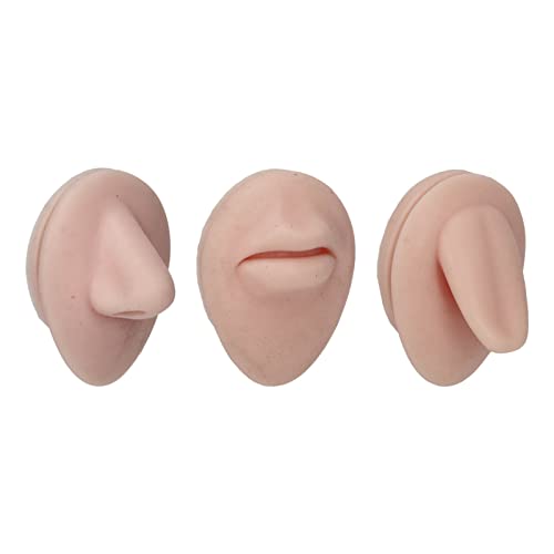 Modelo corporal de silicone para piercing, simulação elástica 3D, modelo de nariz, língua de boca, v