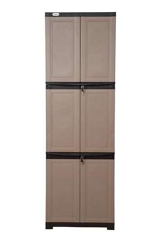 Image of Prima Viva-3 Plastic Storage Cabinet (Medium H 6 Ft x W 2 Ft x D 1.16 Ft) | 5 Compartments Multipurpose Organizer for Home & Office | Strong, Stylish & Spacious Cupboard for Clothes & Essentials