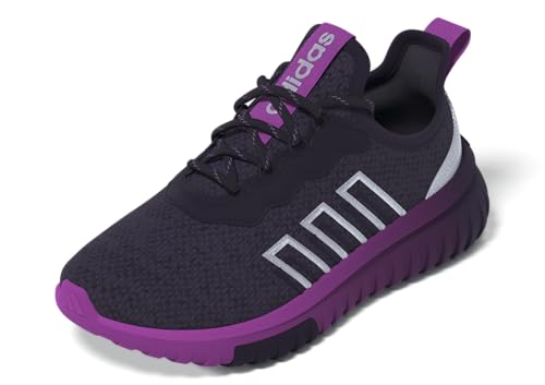 adidas Kaptir Flow 2.0 Sneaker, Aurora Black/Silver Metallic/Aurora Plum, 5.5 US Unisex Big Kid