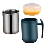 Toyvian Edelstahl Ölflasche mit Deckel Auslaufsicherer Ölspender für Küche und Grill Abnehmbar...