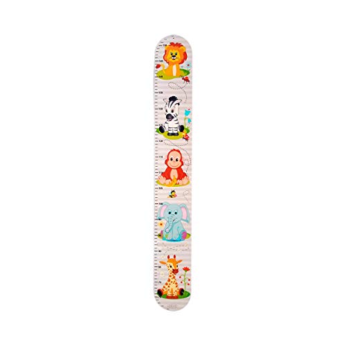 Hess Holzspielzeug 14602 - Messlatte aus Holz für Kinder, Serie Zoo, handgefertigt, 4 teilig, geeignet für eine Körpergröße von ca. 66 bis 152 cm