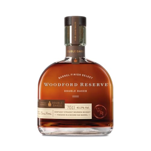 Woodford Reserve Double Oaked - Bourbon Whiskey - Ein hochwertiges Geschenk - Vollmundig würziger, süßer Geschmack nach dunkler Schokolade & Karamell - 0.7L/43,2% Vol.