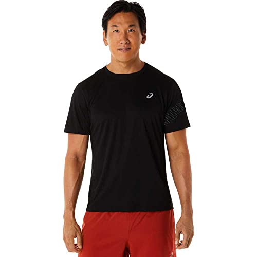 ASICS Herren Icon Shortsleeve Laufbekleidung Laufshirt Schwarz - XXL