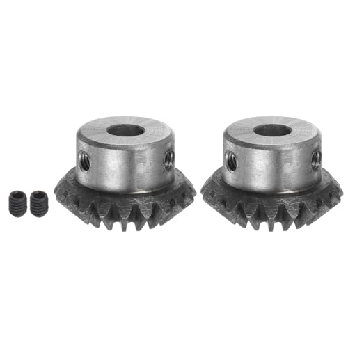 Image of HARFINGTON 2pcs Bevel Gear 1M 20 Teeth 8mm Shaft Hole 1:1 Tapered Bevel Pinion Gear 45# Steel 1.5 Module 90 Degree Steering Gear, for Hardware Mechanical Rotation