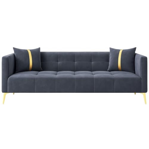 Image of Furny Styling 3 Seater Fabric Sofa Set (Dark Grey) | Soft Velvet Fabric | Modern Design | Comfortable Seating | Living Room Furniture