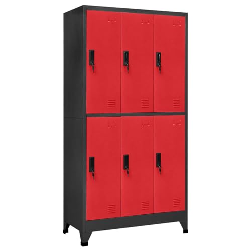 Cosisti Casier vestiaire Metallique 6 casiers Armoire Vestiaire Métallique Casier Métal Armoire...