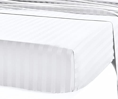 100% Long Staple Cotton Fitted Sheet King Size Bed 150x200+30cm, 400 Thread Count Soft & Cooling Sateen Fabric is like Egyptian Cotton (Indigo Navy Blue colour)