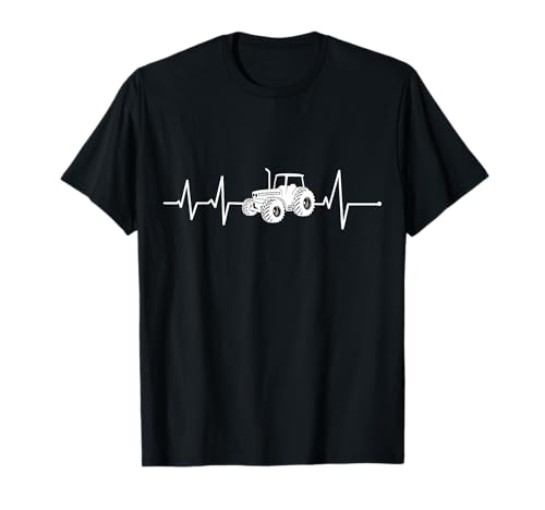 Latido del corazón, tractor, ECG, granjero, regalo, granja Camiseta