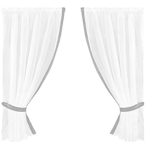 Arsvita Gardinenset mit Stangendurchzug, Serie: Satin ca. 140x120 cm Auswahl: grau - Silbergrau