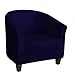ZHFEL Housse de Fauteuil Tub Chair,Extensible Housse de Fauteuil Cabriolet Chesterfield Doux Durable Antidérapant Amovible Lavable Protecteur de Meubles pour Salon Club-Bleu Marin