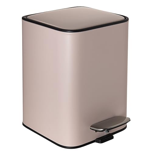 Erreke Poubelle Salle Bain à Pédale 3L, Poubelle de Salle de Bain en Acier Inoxydable avec Couvercle à Fermeture Douce et Silencieuse, Seau Intérieur...