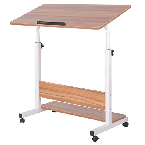 Scrivania RENRUIRUI- Home Office Desk Laptop Desk Carrello Compact Studio, Angolo di inclinazione Regolabile in Altezza, for Le Piccole Appartamento Dormitorio
