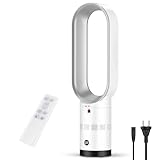 SWBSLL Ventilateur Colonne Silencieux 60cm, Ventilateur Sans Pale avec Moteur Brushless, 10 Vitesses, Oscillation 90° & Inclinaison 20°, Télécommande, Minuterie 9h, Ventilateur Tour Chambre Salon