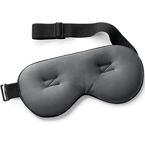 Umisleep Weighted Eye Mask, Migraine Pain Relief Eye Pillow Cold Compress for Headaches and Dry Eyes, Dark Circles & Puffiness, Women Men Glass Bead Cooling Eye Masks Eye Covers for Nap, Sleep, Grey Cover