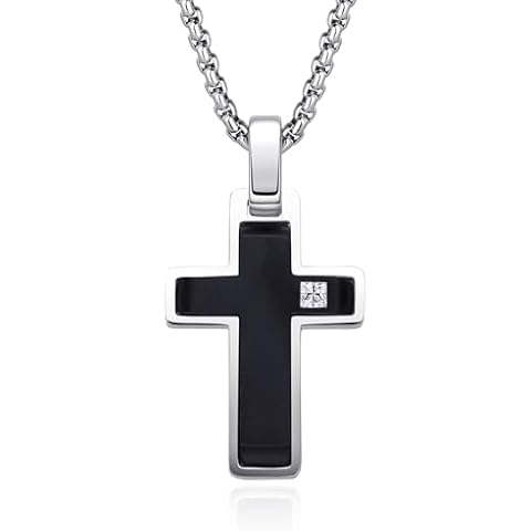 Dada Gioielli Men's Stainless Steel Cross Necklace Cover