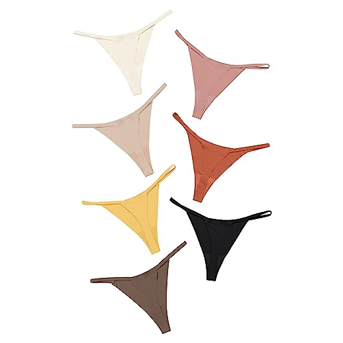 Image of DEANGELMON Seamless G-string Thongs for Women - No Show Thong Underwear Low Rise Stretch Panties Workout Pack