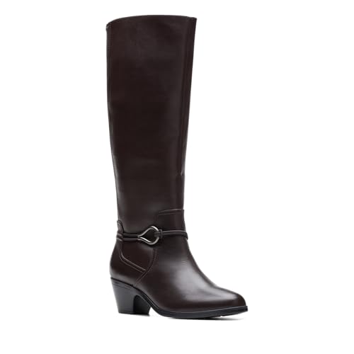 Clarks Clarks Women's Emily 2 Sky Knee High Boot, Dark Brown Synthetic, 5.5 Medium US