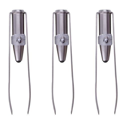 Giwnhvx 3 pinzas de acero inoxidable para cejas + luz LED