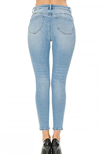 WAX JEAN Women's Butt I Love You Push-Up Classic 5-Pocket Ankle Skinny Jeans3