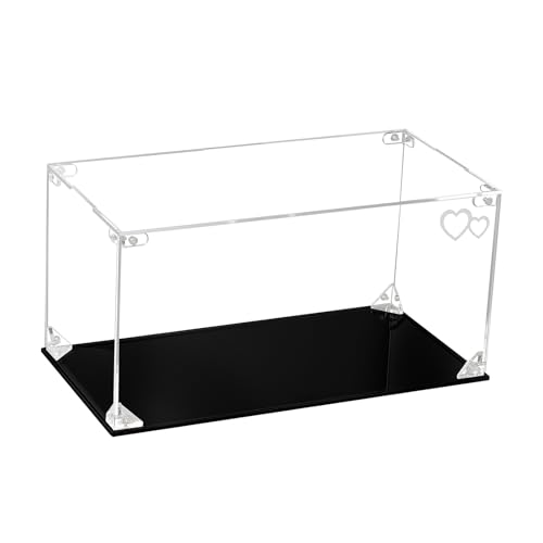 CHILLCASE Clear Acrylic Display Case with Meaningful Engraving Design,Self-Assembled Display Box,Dust-Proof Showcase for Action Figures Collectibles(Love,11.8×5.9×5.9 inch