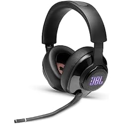 Auriculares Gamer Jbl Quantum 200 JBL Quantum 400 Auriculares para gamers con un diseño llamativo, tecnología de virtualización surround y reproducción DTS, con micrófono y RGB, compatible con múltiples plataformas, en negro