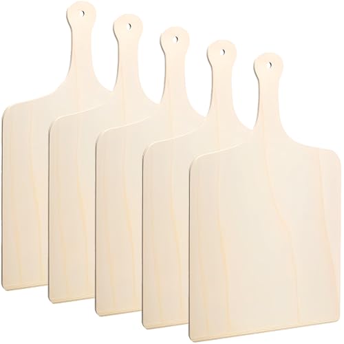 SHUESS 5 Stück Pizzaschieber Holz 42x30 cm 8mm, Pizzaschaufel...