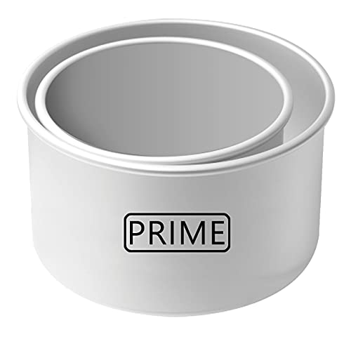Prime Bakers and Moulders Aluminium Cake Baking pan Set of 2 Pieces -5,6 inch Diameter and 4 inch Depth