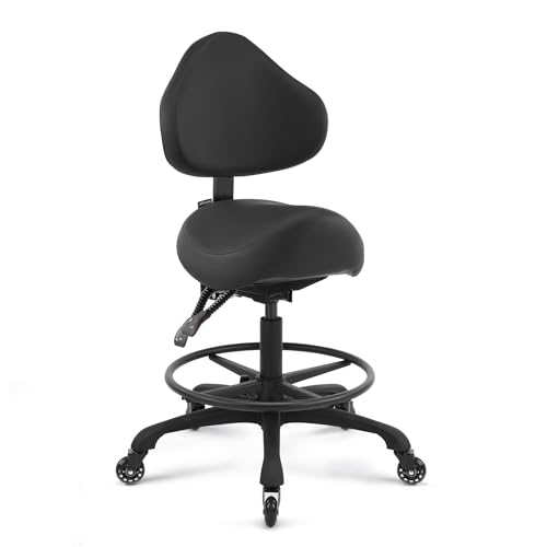 DR.LOMILOMI Saddle Chair with Backrest Footrest