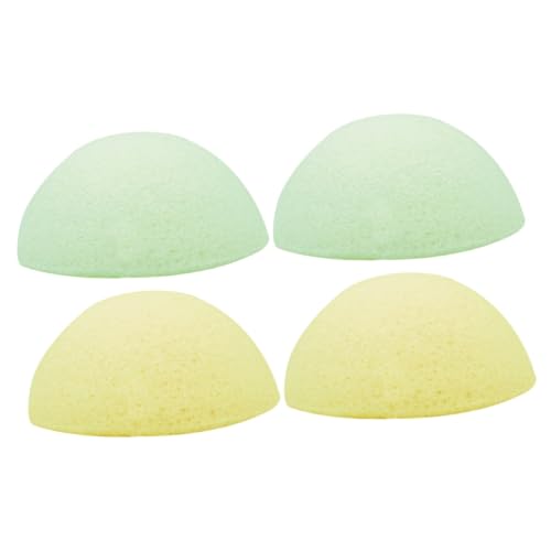 PATKAW 2 Juegos Esponja Maquillaje Lavado De Cara Amarillo Limón Limpiador Cuerpo Para Ducha Makeup Maquilhagem Esponja De Baño Esponja De Maquillaje Esponja Facial 2 Piezas * 2