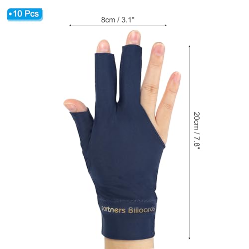 Gant de billard à 3 doigts bleu PATIKIL accessoire queue de carambole - 2