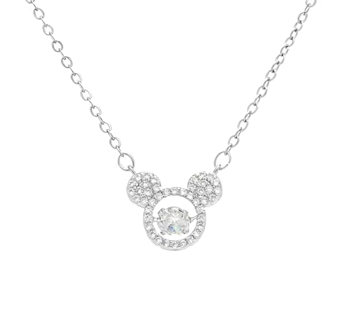 Marsgoo Mouse Necklaces for Women (White Crystal)