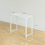 CubiCubi Computer Desk 80 x 40 x 75 cm Home Office Laptop Desk Study Writing Table, Modern Simple Style, White - Image 3