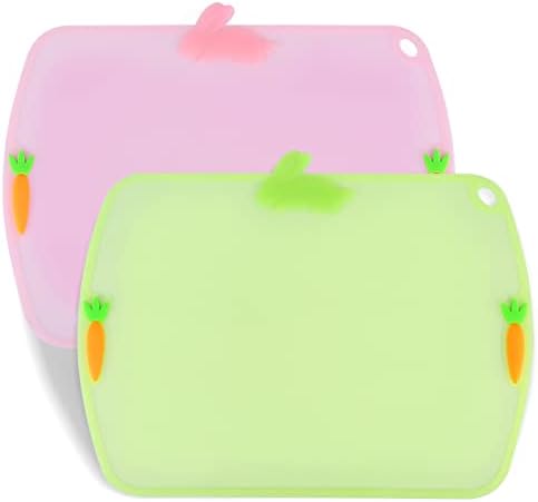 VRCIT Silicone Placemats for Toddler, Stain Resistant Non-Slip Baby & Kid Food Mats Eating Table Mat with 2 Packs(Pink/Green)