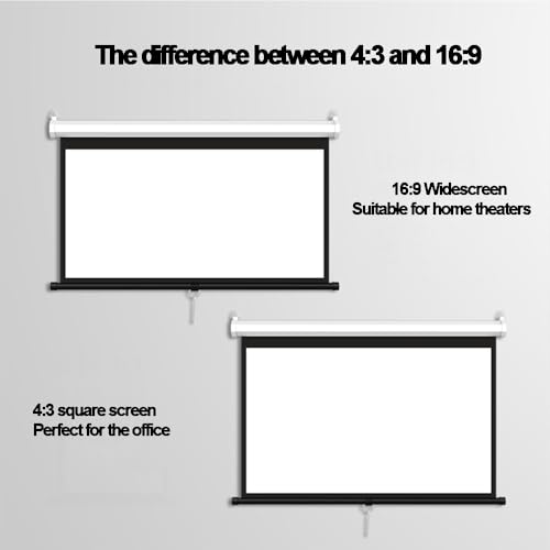 Pantalla manual retráctil para proyector 72 pulg 4:3 miniatura 2