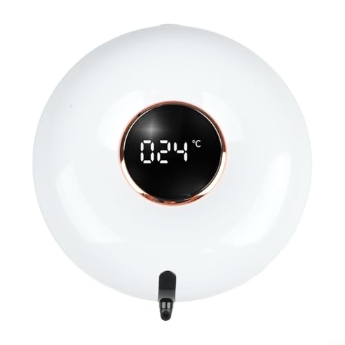 Niceminiwall Dispensador de jabón recargable de montaje en pared, bomba de jabón de mano de espuma sin contacto de 280 ml con pantalla de temperatura para cocina y baño
