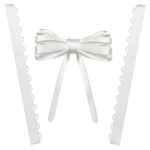 GeryVtee Adjustable Fit Satin Corset Back Kit Women's Wedding Dress Corset Kit Loops Dress Zipper Replacement Fit Lace up for Prom Form Dress (Ivory White)