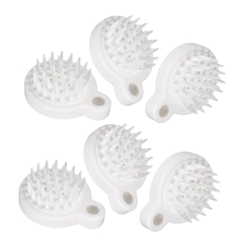 TOPPERFUN Brosse de Massage du Cuir Chevelu Lot de 6 Pièces Blanche Brosse Exfoliante pour Shampoing Outil de Nettoyage Profond Antipelliculaire Massage Méridien Relaxant Soin