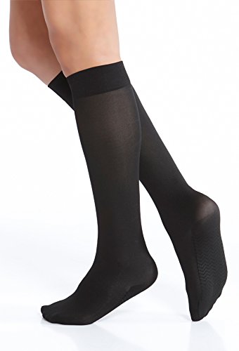 Image of Winterlace Queen Size Trouser Socks Womens 6 Pairs Plus Stretchy Opaque Knee High Wide Calf Nylon Spandex Dress Sock