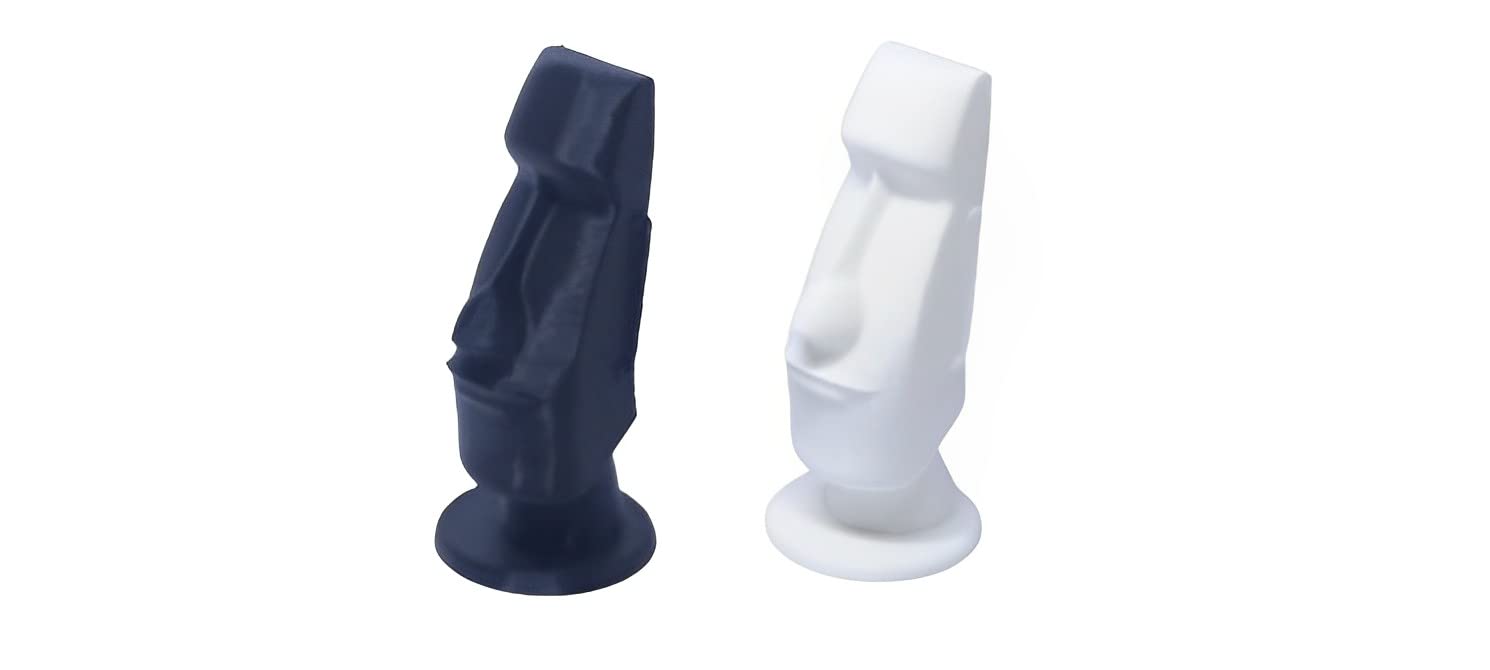 A3DG 3D Printed Easter Island Statue Combo (Black & White) Art Piece| Desk Office| Home Decoration| Gift Article (8 x 9 x 9) cm.