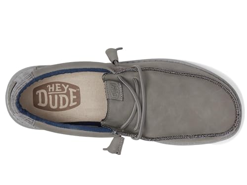 Image of HEYDUDE Men's Wally Fabricated Leather Wide | Men's Shoes | Men Slip-on Loafers | Comfortable & Light-Weight