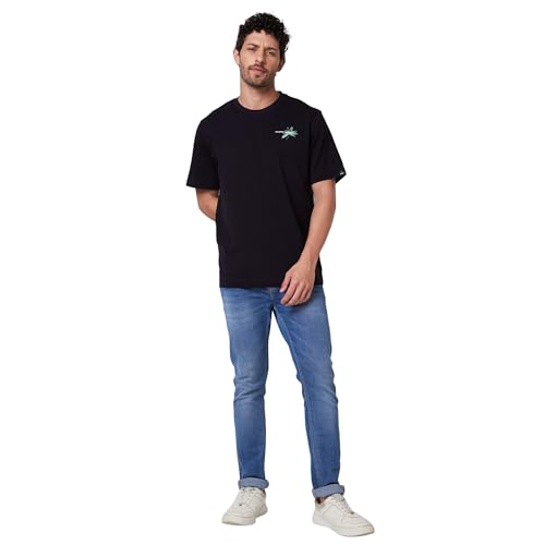 Image of Spykar Men's Comfort Fit N /A Half Sleeve Solid Casual T-Shirt