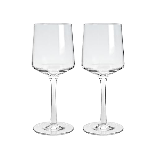Denby - Natural Canvas Red Wine Glasses Set of 2 - 370ml - Hand Blown Hand Finished Long Stem Large Wine Glasses Contemporary - Dishwasher Safe