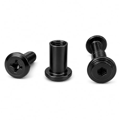 Image of By VP INDUSTRIES (Combo -20 Pcs) M6x50 mm JCB Phillips Head Screw with Sleeve Nut | Black Zinc Male-Female Connector for Woodworking, Electrical Fittings, DIY Projects & Industrial Applications